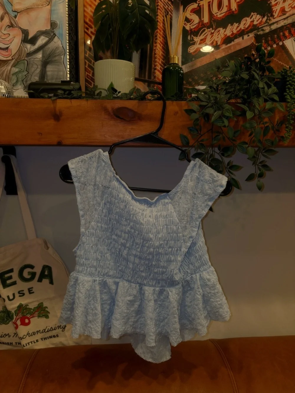 Urban Outfitters - Women’s Light Blue Peplum Top - Picture 2 of 4